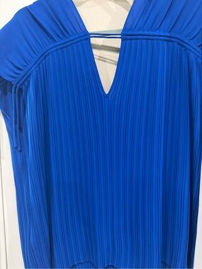 Ted Baker Blue Pleated V-Neck Top